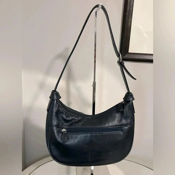 Gently Used AURELLE Navy Blue Leather Shoulder Bag - Picture 2 of 5